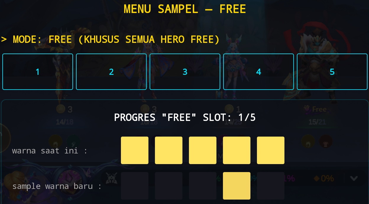 foto contoh: menu kalibrasi setelah slot 3 di klik